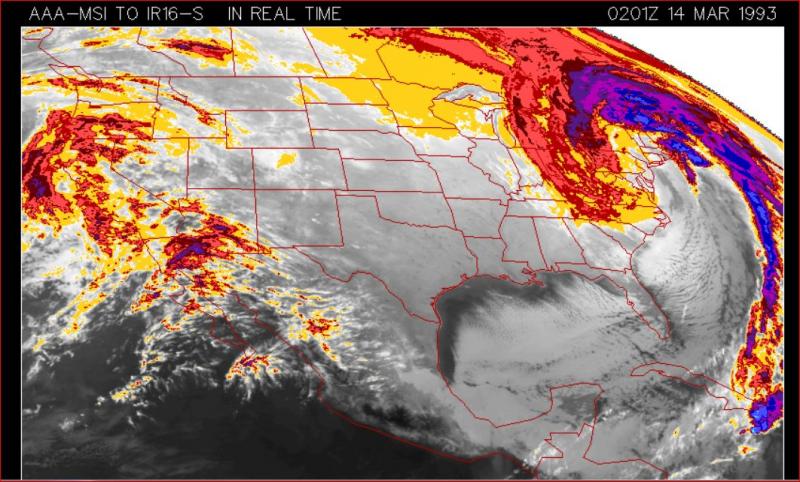 NOAA Satellite March 1993 Superstorm